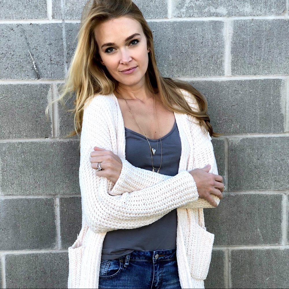 Dove chenille cardigan